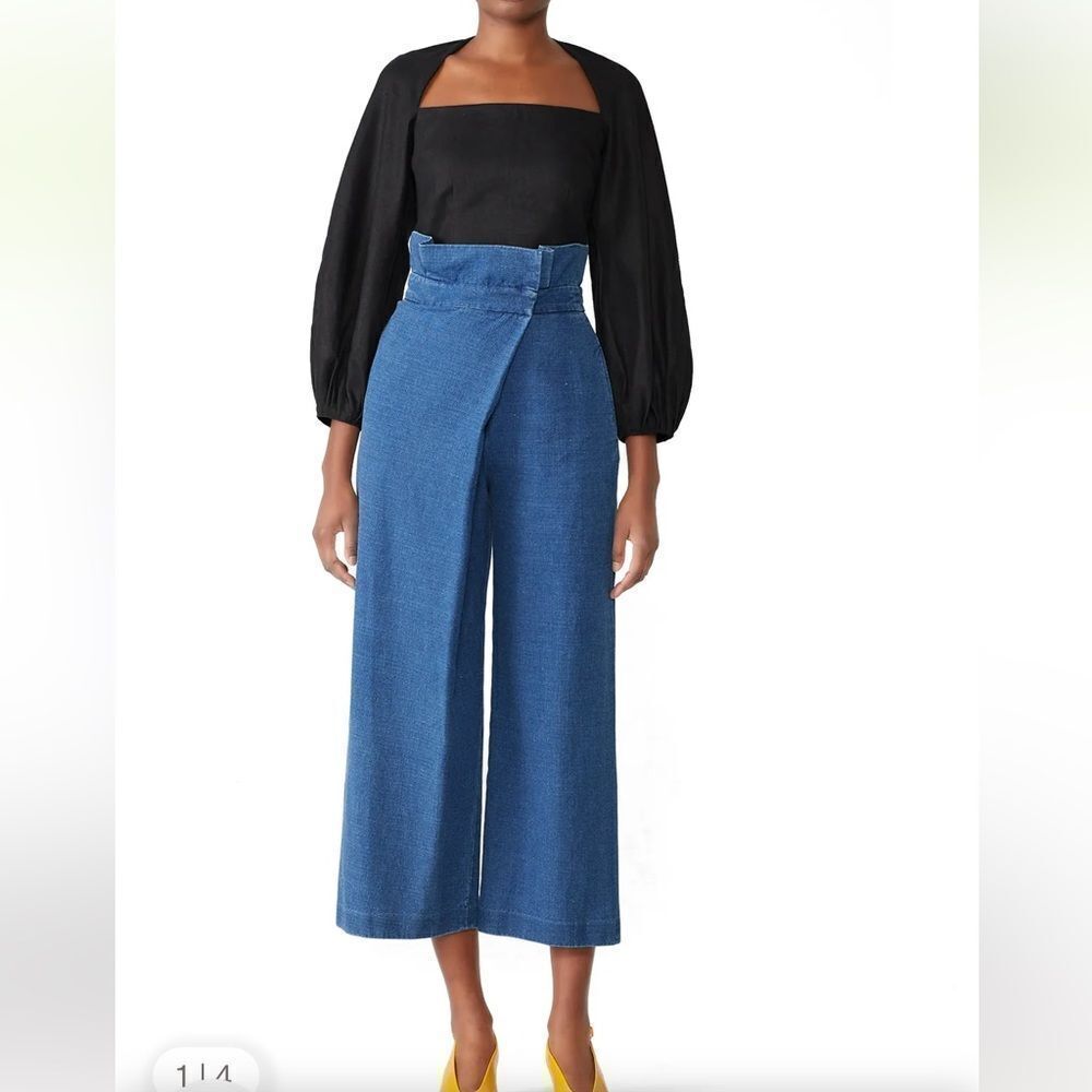 Mara Hoffman Nikko Wrap Wide Leg Crop Jean